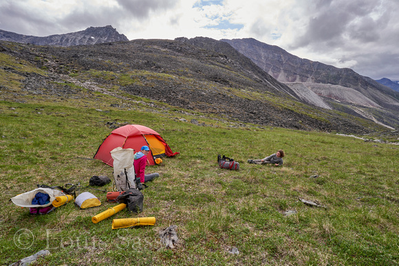 Camped in an unnamed side valley east of the upper Noatak