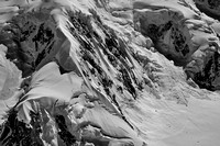 The high accumulation rates near Yale-Columbia divide produce spectacular hanging glaciers