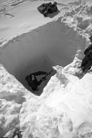 Johnny Digging a snow pit