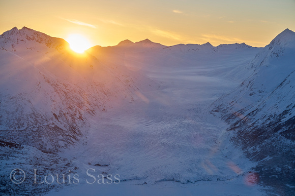 Sunrise over Spencer Glacier