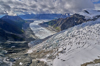 Looking down the Gates Glacier to the confluence with the main stem of the Kennicott Glacier