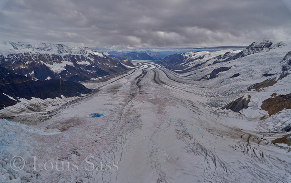 Looking down the main stem of the Kennicott Glacier