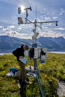 Ken Hill (NPS) working on the Gates Glacier Weather Station