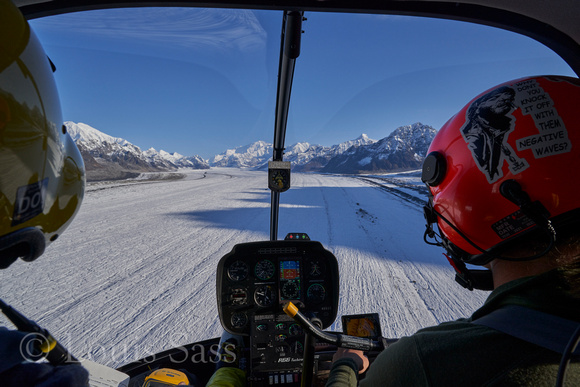 Flying up the lower glacier we are still 40 miles away from Denali!